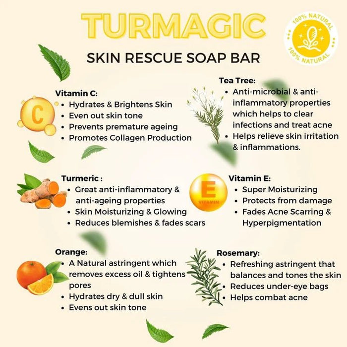 Organiks Turmagic with Turmeric Bar Soap 80g, Organiks, Beautizone UK