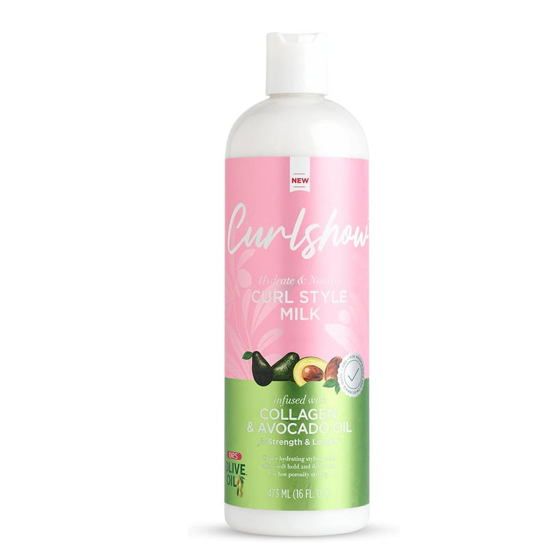 ORS Olive Oil Curlshow Curl Style Milk Infused with Collagen & Avocado Oil 473ml, ORS, Beautizone UK