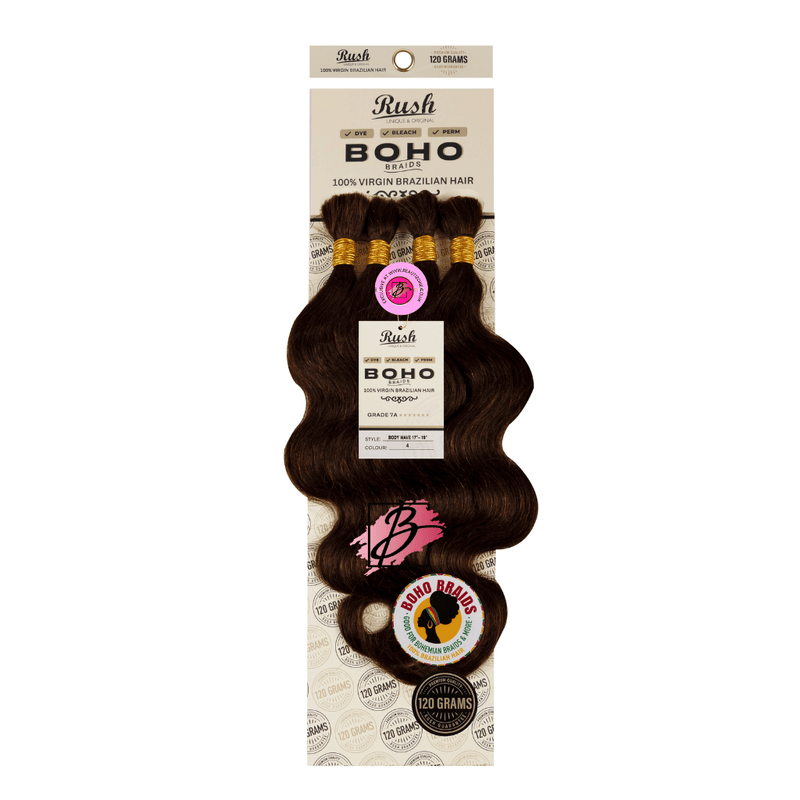 Rush 100% Brazilian Boho Braid 17” - 19” Body Wave 120g, Rush, Beautizone UK