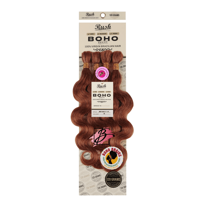 Rush 100% Brazilian Boho Braid 17” - 19” Body Wave 120g, Rush, Beautizone UK