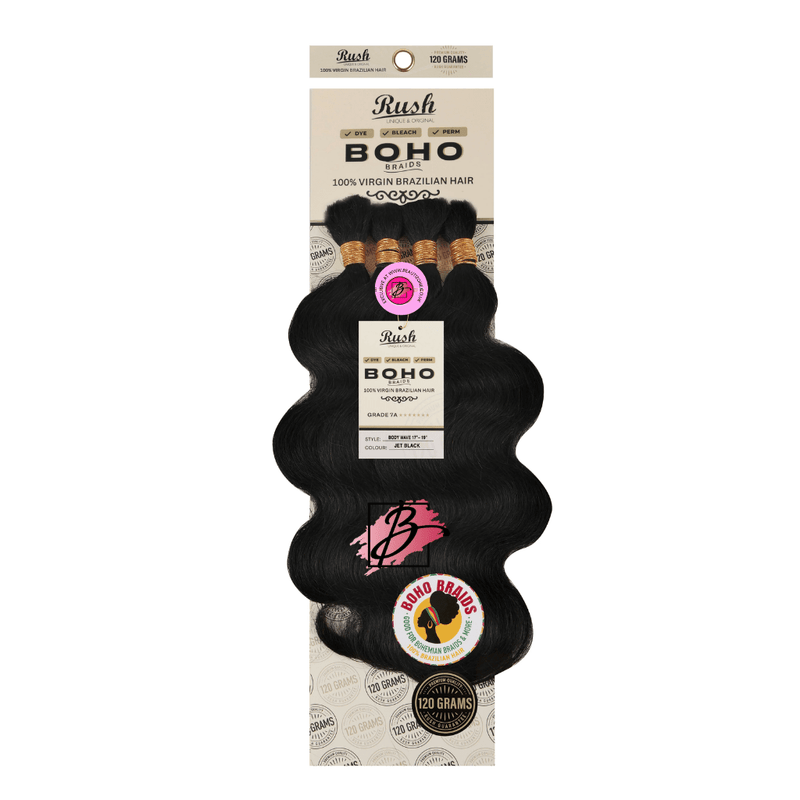 Rush 100% Brazilian Boho Braid 17” - 19” Body Wave 120g, Rush, Beautizone UK