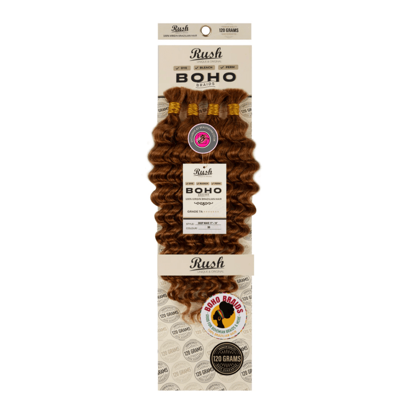 Rush 100% Brazilian Boho Braid 17” - 19” Deep Wave 120g, Rush, Beautizone UK