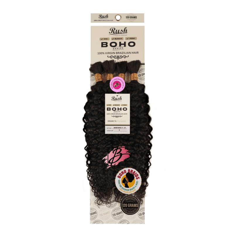 Rush 100% Brazilian Boho Braid 17” - 19” Water Wave 120g, Rush, Beautizone UK