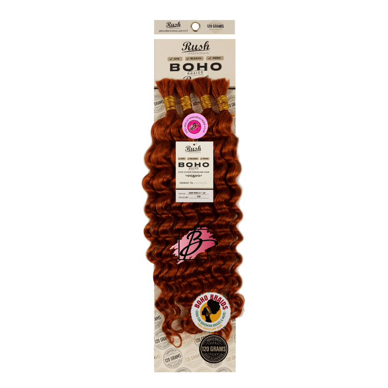 Rush 100% Brazilian Boho Braid 21” - 23” Deep Wave 120g, Rush, Beautizone UK