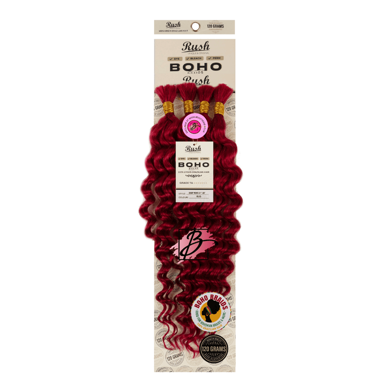 Rush 100% Brazilian Boho Braid 21” - 23” Deep Wave 120g, Rush, Beautizone UK