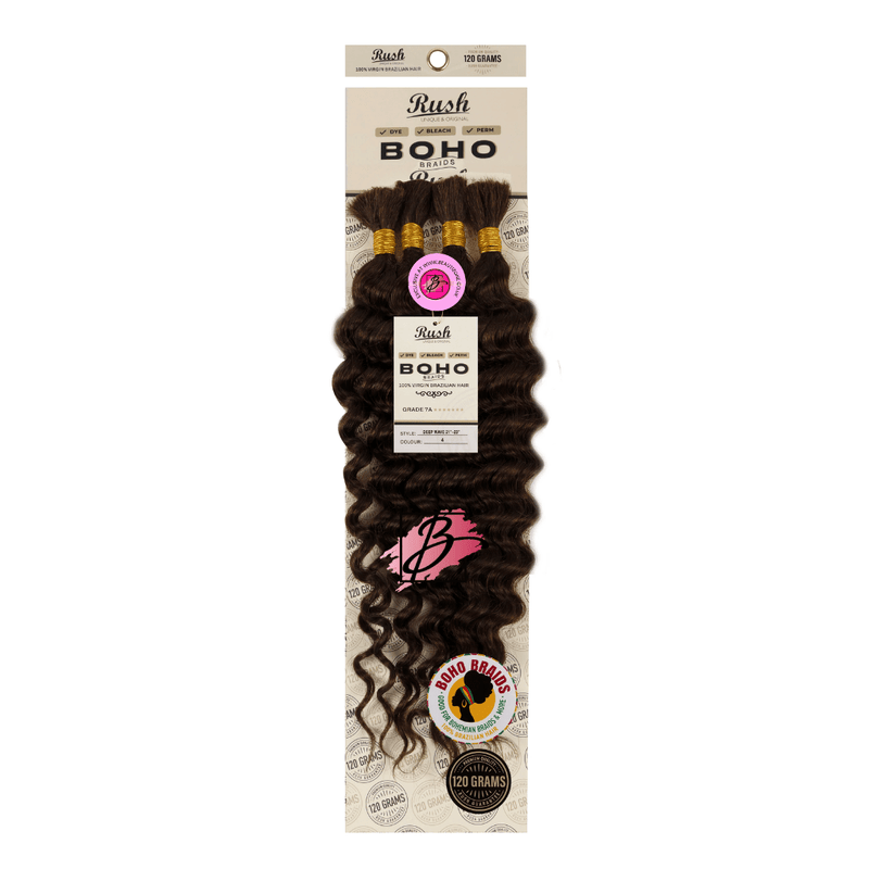 Rush 100% Brazilian Boho Braid 21” - 23” Deep Wave 120g, Rush, Beautizone UK