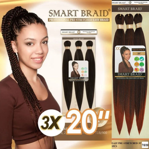 Smart Braid 3X Pack 20" Pre - Stretched Hair, Smart Braid, Beautizone UK