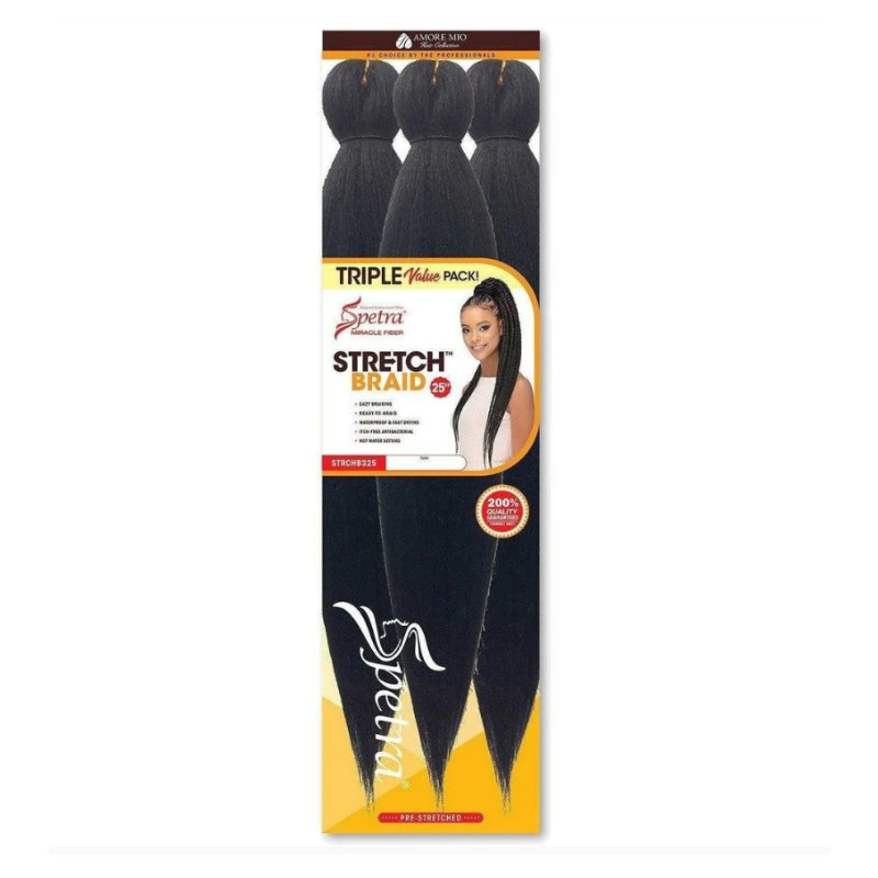 Spetra Braid 25" - 3X PACK Pre-Stretched Braiding Hair, Spetra, Beautizone UK