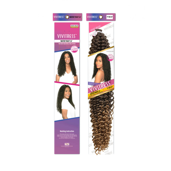 VIVITRESS Water Wave Bulk 22” Crochet Bulk Curly Hair Extensions