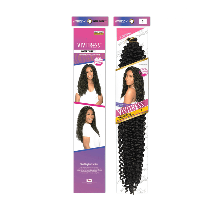 VIVITRESS Water Wave Bulk 22” Crochet Bulk Curly Hair Extensions, Smart Braid, Beautizone UK