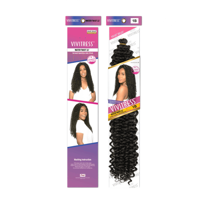 VIVITRESS Water Wave Bulk 22” Crochet Bulk Curly Hair Extensions, Smart Braid, Beautizone UK