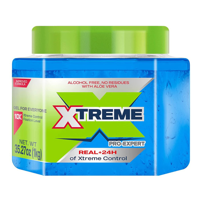 Xtreme Pro - Expert Blue Styling Hair Gel With Aloe Vera 35.27oz/1kg, Xtreme, Beautizone UK