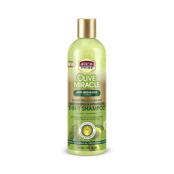 African Pride Olive Miracle 2-in-1 Shampoo & Conditioner 355ml, African Pride, Beautizone UK