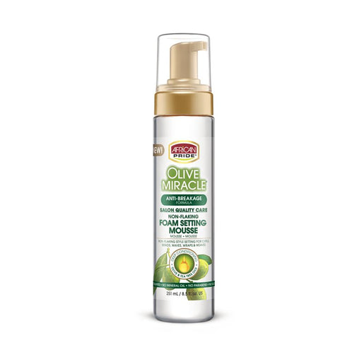 African Pride Olive Miracle Non-Flaking Foam Setting Mousse 251ml, African Pride, Beautizone UK