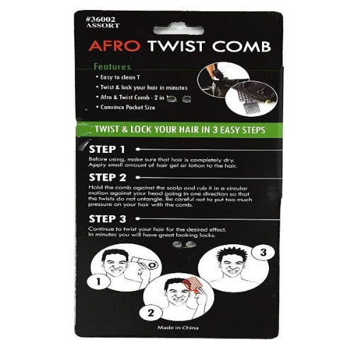 Afro Twist Comb Twist & Lock Your Hair Multi Colors #36002, Beautizone, Beautizone UK