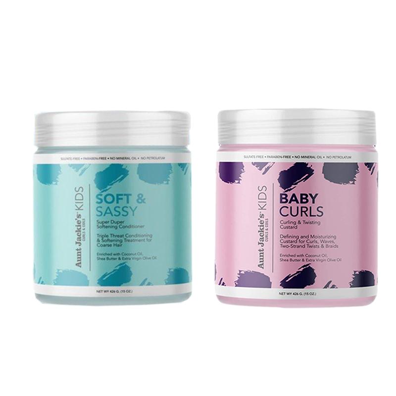Aunt Jackie’s kids Soft & Sassy Softening Conditioner Baby Girl Curls Curling & Twisting Custard Set, Aunt Jackie's, Beautizone UK