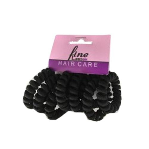 Fine Lines 8 Packs Sprial Bobble Band Black # 6003-B, Fine Lines, Beautizone UK