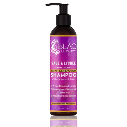 Blaq Luxury Sage & Lychee Repair and Strengthen Shampoo 12oz, Blaq Luxury, Beautizone UK