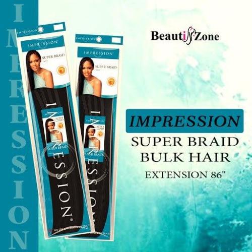 Impression Super Braid Bulk Plaits Braids Hair Extension 86" Long - All Colors, Impression, Beautizone UK