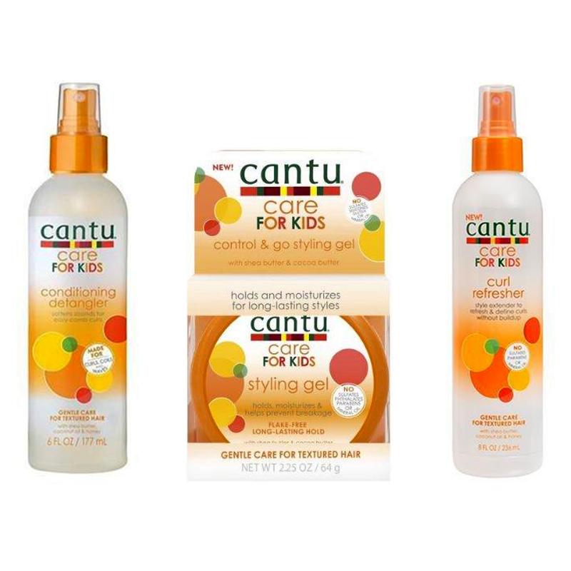 Cantu Care for Kids Conditioning Detangler Go Styling Gel Curl Refresher Set, Cantu Care for Kids, Beautizone UK