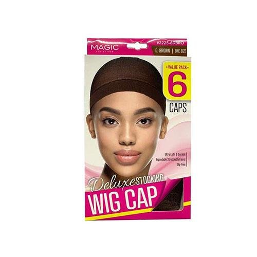 MAGIC | Deluxe Stocking Wig Cap 6 Caps #2225-6LTBRO, Magic, Beautizone UK