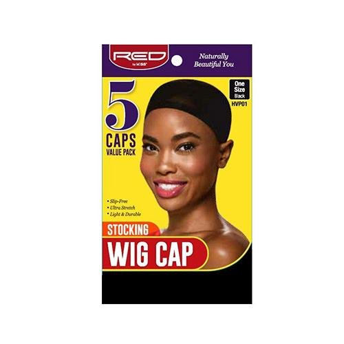 Red By Kiss Stocking Wig Cap 5PC - Black # HVP01, Red By Kiss, Beautizone UK