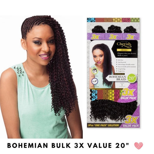 Cherish Bohemian Bulk 20-inch Crochet Braids 3 X Pack Value | Beautizone UK