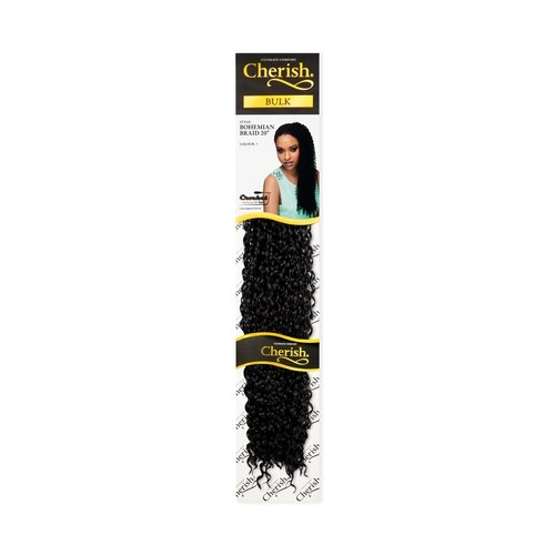 Cherish Bohemian Bulk 20-inch Synthetic Hair Braids - 1 Jet Black | Beautizone UK