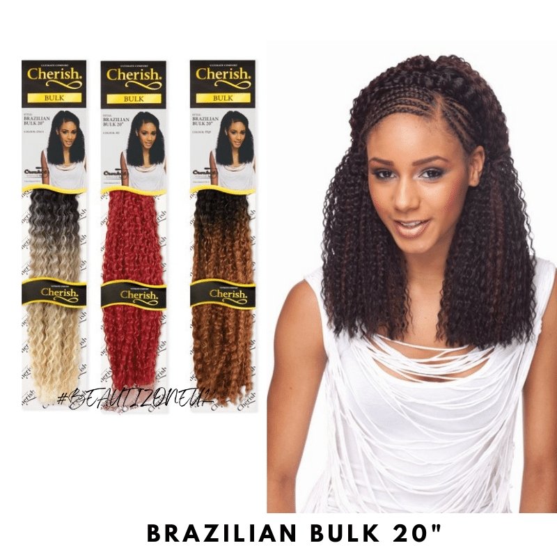 Cherish Brazilian Hair Bulk 20'' Crochet Hair Braids Bulk All Colors, Cherish, Beautizone UK