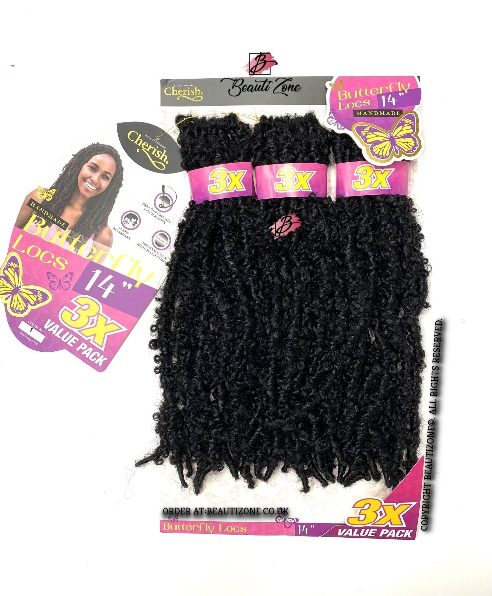 Cherish Bulk I Butterfly Locs l Crochet Hair 3 x Value Pack - 14 Inches -  Beautizone UK