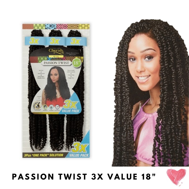 Cherish Bulk l Passion Twist l Locs l Pre Looped l Crochet Hair l 3x Value Pack l 18" Lengths, Cherish, Beautizone UK