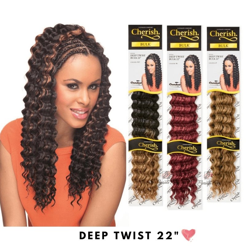 Cherish Deep Twist Bulk 22'' Synthetic Hair Braids All Colors, Cherish, Beautizone UK