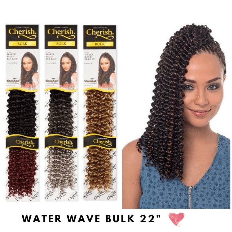 Cherish Water Wave Bulk 22'' Crochet Hair Braids (All Colours), Cherish, Beautizone UK