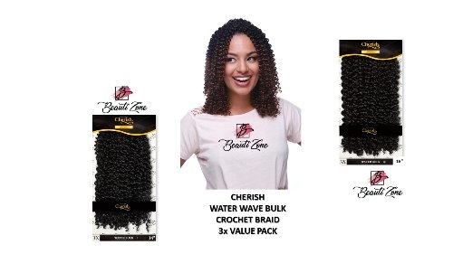Cherish Water Wave Bulk Crochet Hair 3x Value Pack 14" & 18" inches, Cherish, Beautizone UK