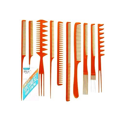 Stella 10 Pieces Comb Set Brown Colour #24260BON, Magic Accessories, Beautizone UK