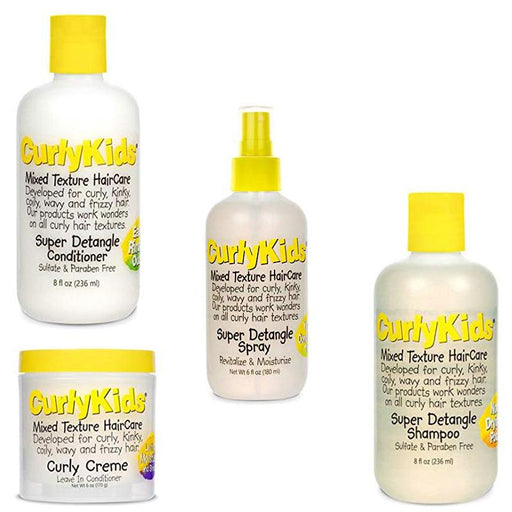 Curly Kids Detangle Shampoo Detangle Conditioner Detangling Spray Curly Creme Conditioner Set | Beautizone UK