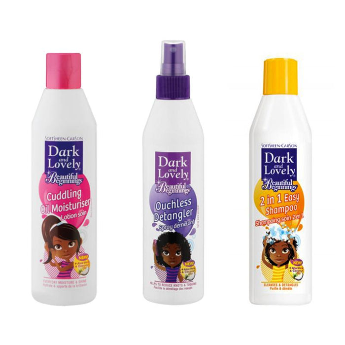 Dark and Lovely 2 In 1 Easy Shampoo Cudling Oil Moisturizer Ouchless Detangler Set, Dark And lovely, Beautizone UK