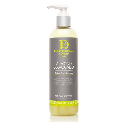 Design Essentials Almond & Avocado Moisturizing & Detangling Sulfate-Free Shampoo 365g, Design Essentials, Beautizone UK