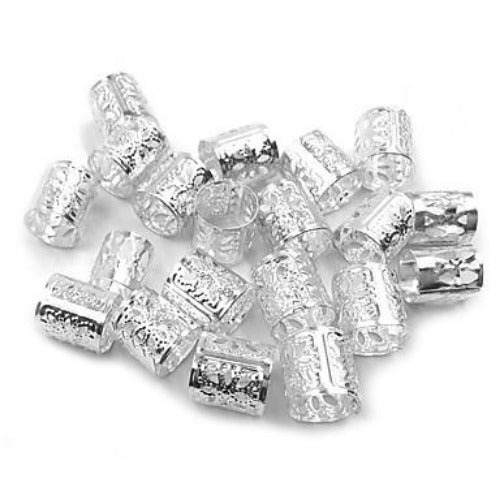 Dreadlock/Braids SILVER Beads Adjustable Hair braid Cuff Clip 8mm Hole #MC40S, Magic Accessories, Beautizone UK