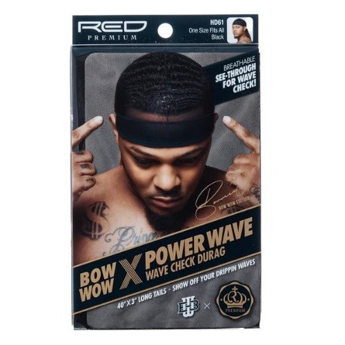Red Premium Bow Vow X Power Wave Check Durag - HD61, Red By Kiss, Beautizone UK