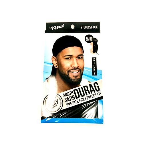 Vital for Men Du-Rag, Extra Long Tail Durag & Dome Caps (Black) VT6002SL-BLK, Vital, Beautizone UK