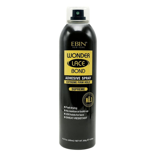 EBIN NEW YORK Wonder Lace Bond Adhesive Spray (Supreme Hold 420ml), hair spray, Beautizone UK