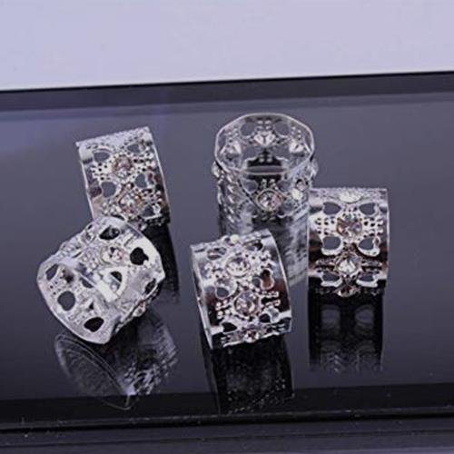 Braids Beads Adjustable Hair braid Cuff Clip Silver/Diamond