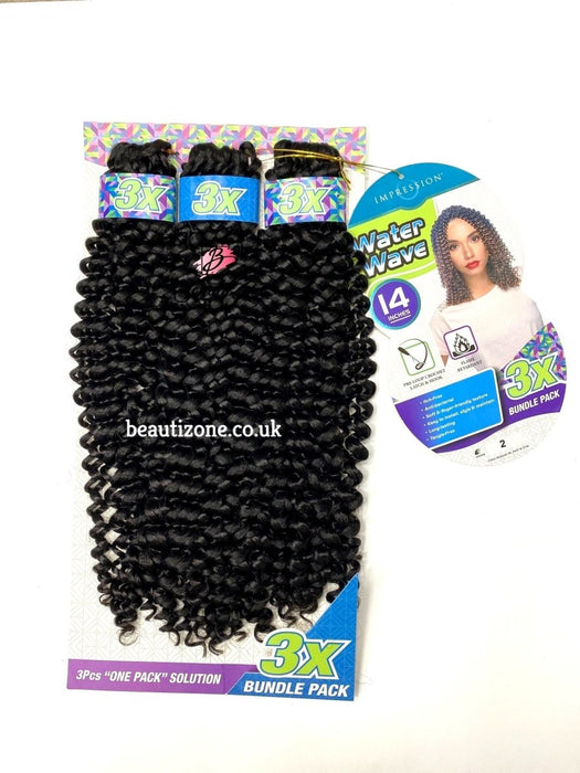 Impression l 3X Water Wave l Crochet Hair l 14" Lengths, Impression, Beautizone UK