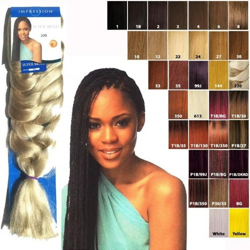 Impression Super Braid Bulk Plaits Braids Hair Extension 86" Long - All Colors, Impression, Beautizone UK