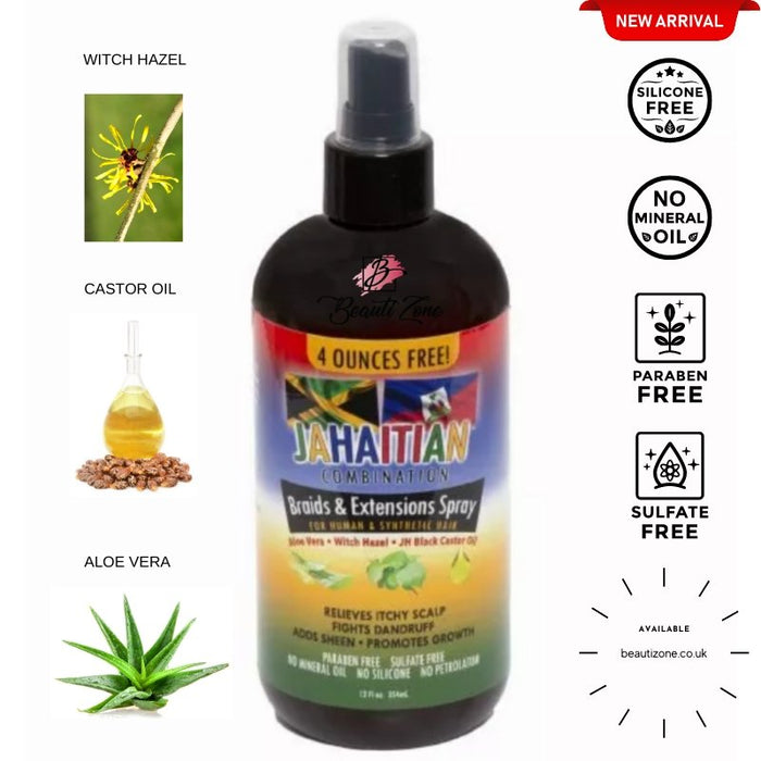 Jahaitian Black Castor Braid & Extensions Spray - 12oz, Jahaitian, Beautizone UK