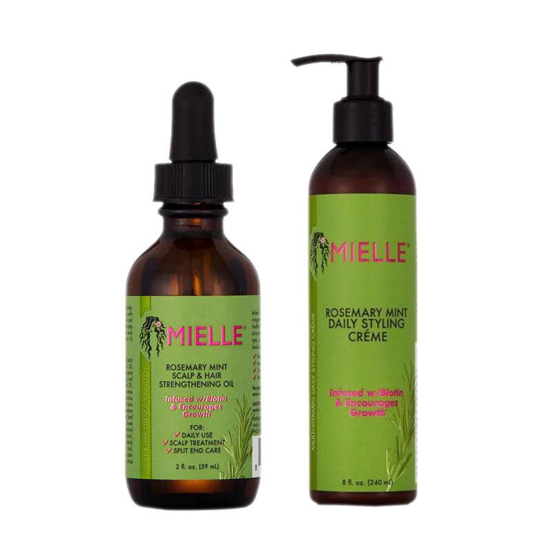 Mielle Organics Strengthening Oil Mint Multivitamin Daily Styling Crème Set | Beautizone UK