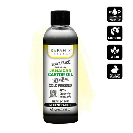 Safah's natural Cold pressed 100% pure Extra Dark Jamaican Black Castor Oil | Beautizone UK