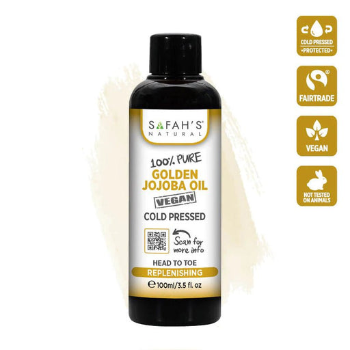 Safah's natural Cold pressed 100% pure Golden Jojoba oil, Jojoba oil, Beautizone UK