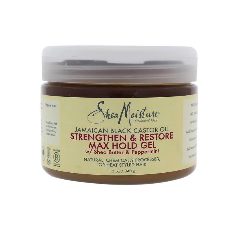 Shea Moisture Jamaican Black Castor Oil Strengthen and Restore Max Hold Gel, Black Castor Oil, Beautizone UK